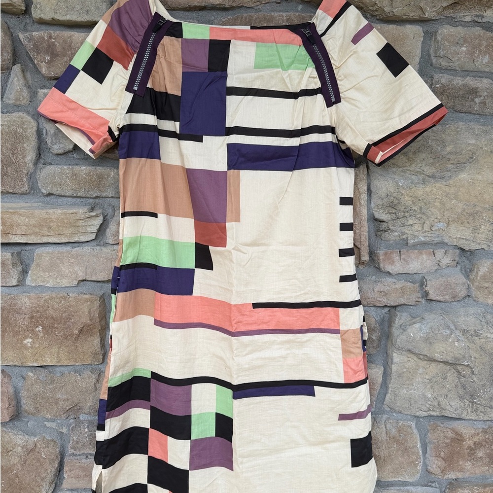 Geometric Color Block Dress